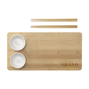 Logo trade promotional products image of: Temaki Bamboo Sushi Tray gift set