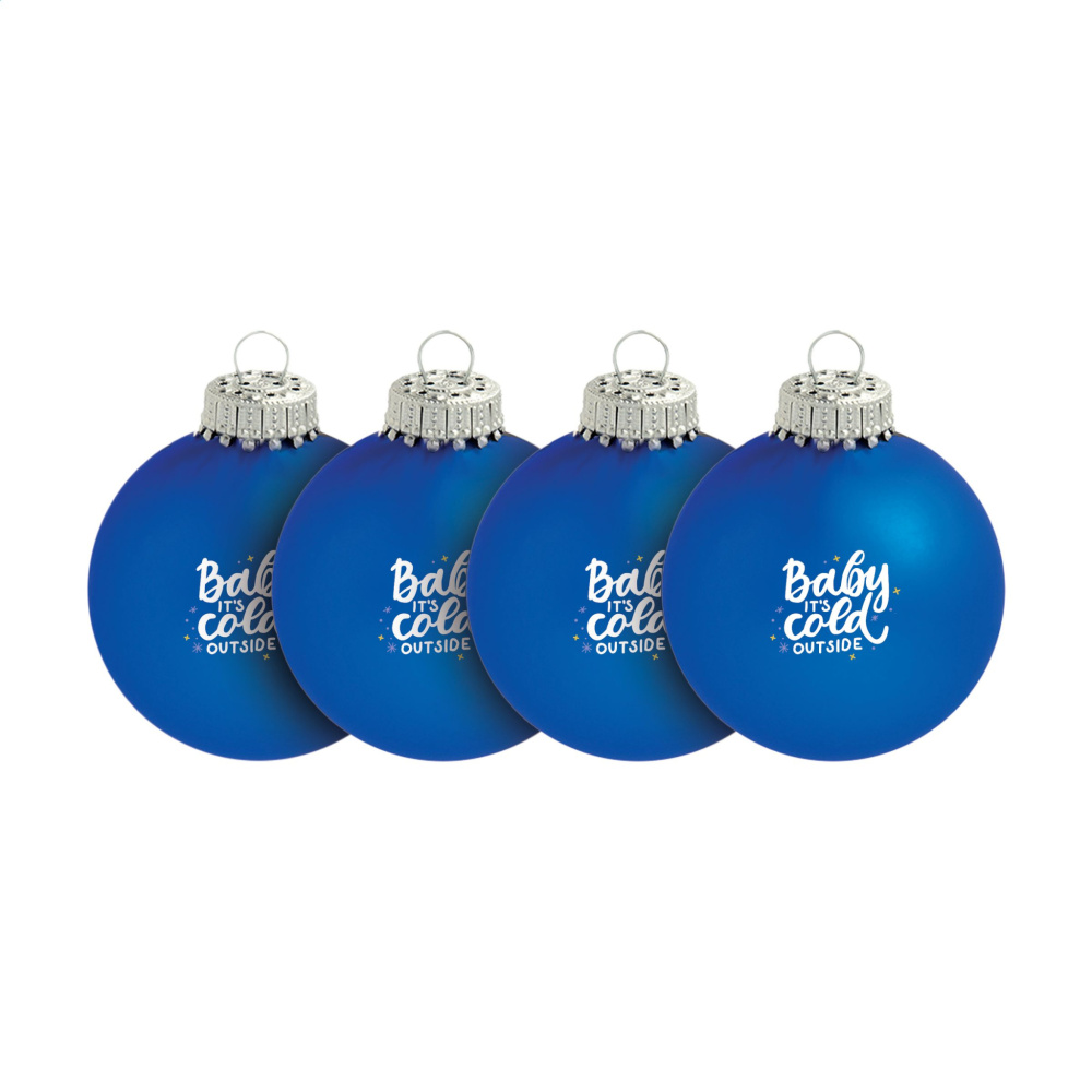 Logo trade promotional giveaways picture of: Christmas Bauble Ø 6 cm - set of 4 - Made in Europe