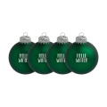 Christmas Bauble Ø 6 cm - set of 4 - Made in Europe, green