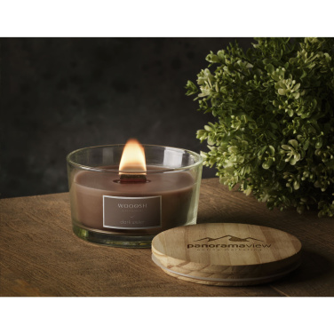 Logo trade promotional merchandise image of: Wooosh Flame Scented Candle Dark Amber