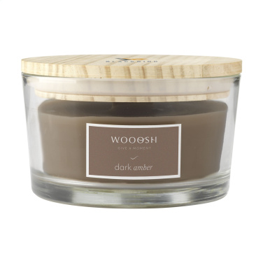 Logotrade promotional product picture of: Wooosh Flame Scented Candle Dark Amber