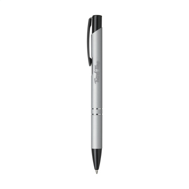 Logo trade promotional gift photo of: Ebony Rubberised pen