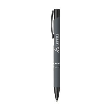 Logo trade advertising product photo of: Ebony Rubberised pen