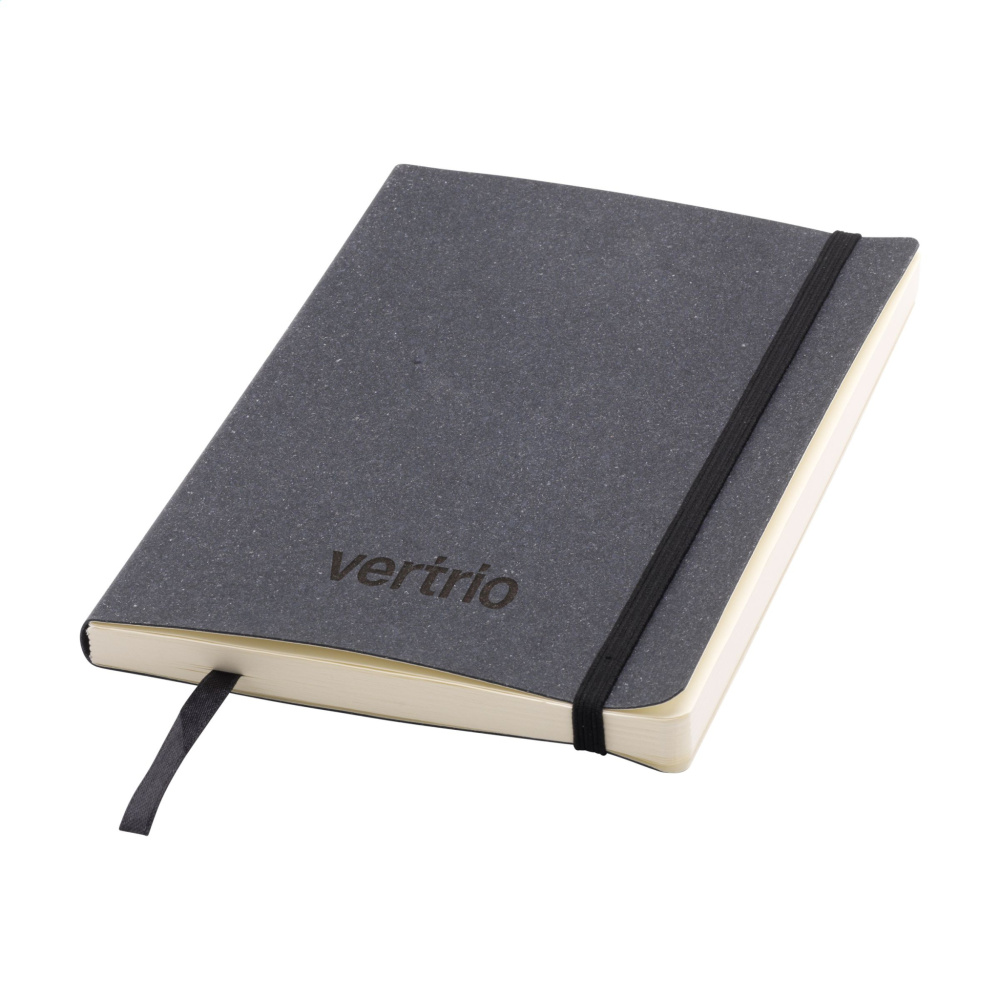 Logo trade promotional products image of: Monti Recycled Leather - Paper Notebook A5