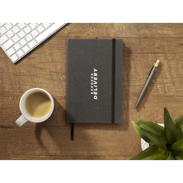 Logo trade promotional items picture of: Montana Recycled Leather Paper Notebook A5