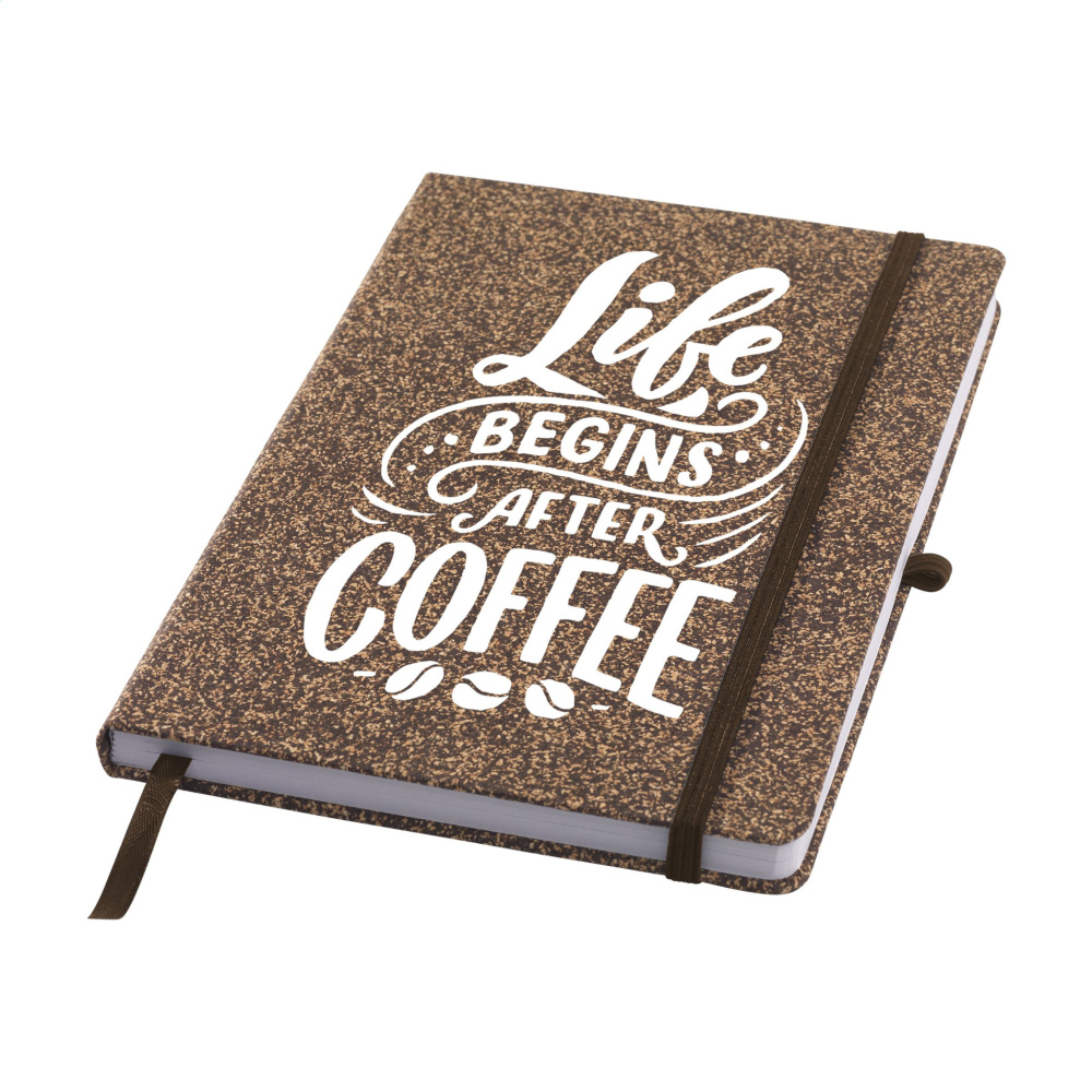 Logotrade promotional product picture of: CoffeeGround Cork Paper Notebook A5