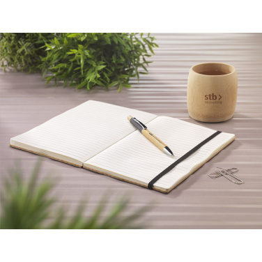 Logotrade promotional item picture of: Bamboo Journal Naked Spine Paper Notebook A5