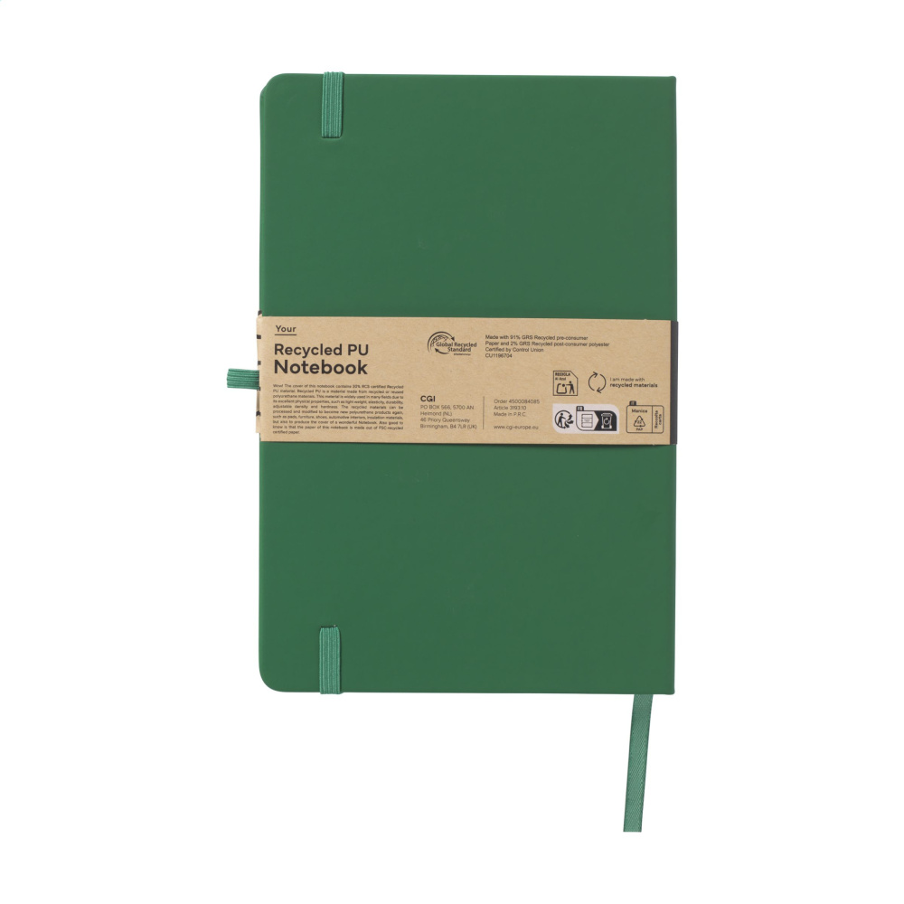 Logotrade corporate gift picture of: Recycled GRS PU Paper Notebook A5