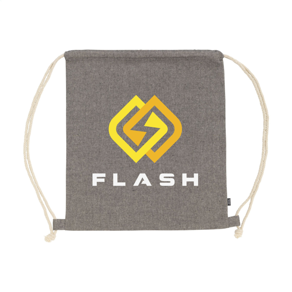 Logo trade promotional products picture of: GRS Recycled Cotton PromoBag (180 g/m²) backpack