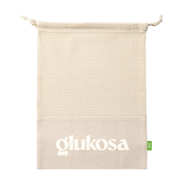 Logotrade business gift image of: Natura Organic GOTS Mesh Bag (120 g/m²) fruit bag