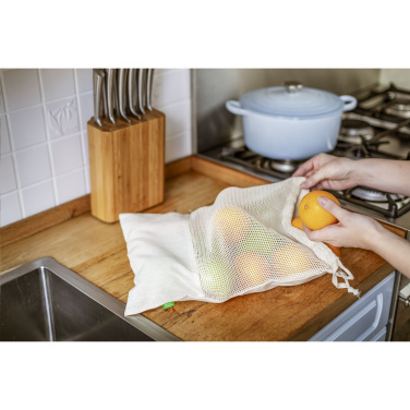 Logotrade promotional giveaways photo of: Natura Organic GOTS Mesh Bag (120 g/m²) fruit bag