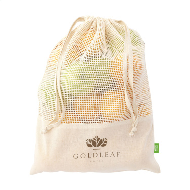 Logo trade promotional items image of: Natura Organic GOTS Mesh Bag (120 g/m²) fruit bag