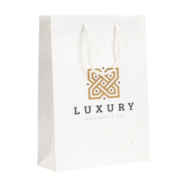 Logo trade business gifts image of: Leaf It Bag recycled with straw fibres (180 g/m²) L