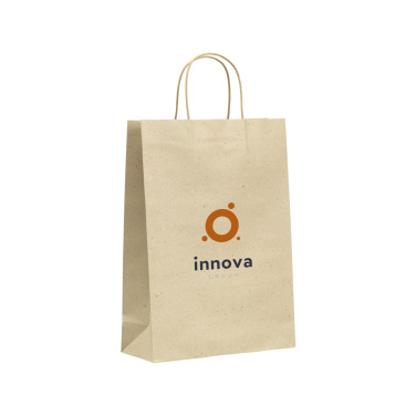 Logo trade promotional products image of: Leaf It Bag recycled grass paper (120 g/m²) L