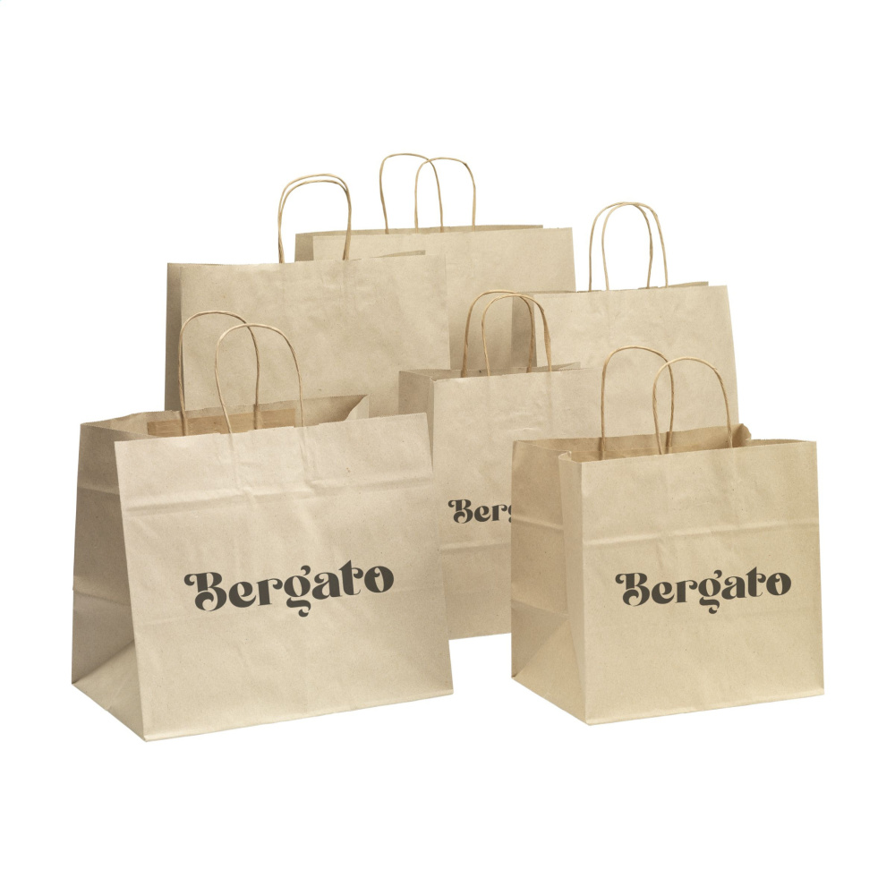 Logo trade business gifts image of: Leaf It Bag recycled grass paper (90 g/m²) M