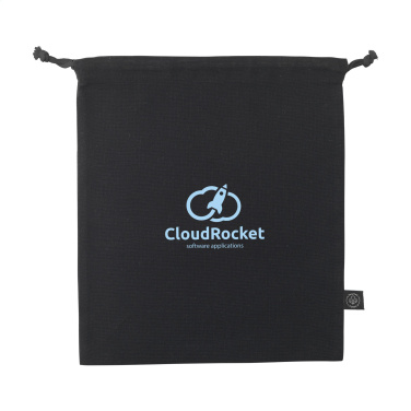 Logo trade promotional item photo of: Gift Pouch GRS Recycled Cotton (150 g/m²) M