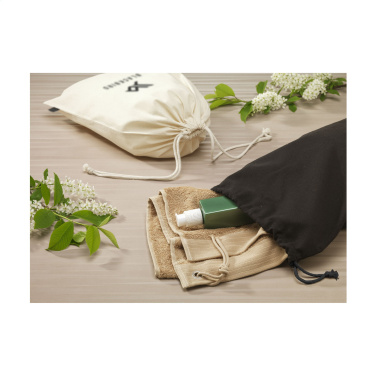 Logotrade promotional merchandise image of: Gift Pouch Natural GRS Recycled Cotton (150 g/m²) L