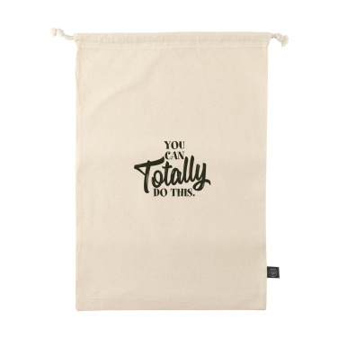 Logotrade promotional giveaway picture of: Gift Pouch Natural GRS Recycled Cotton (150 g/m²) L