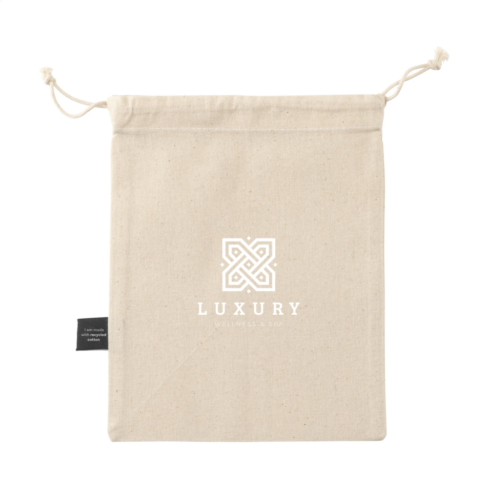 Logo trade business gift photo of: Gift Pouch Natural GRS Recycled Cotton (150 g/m²) S