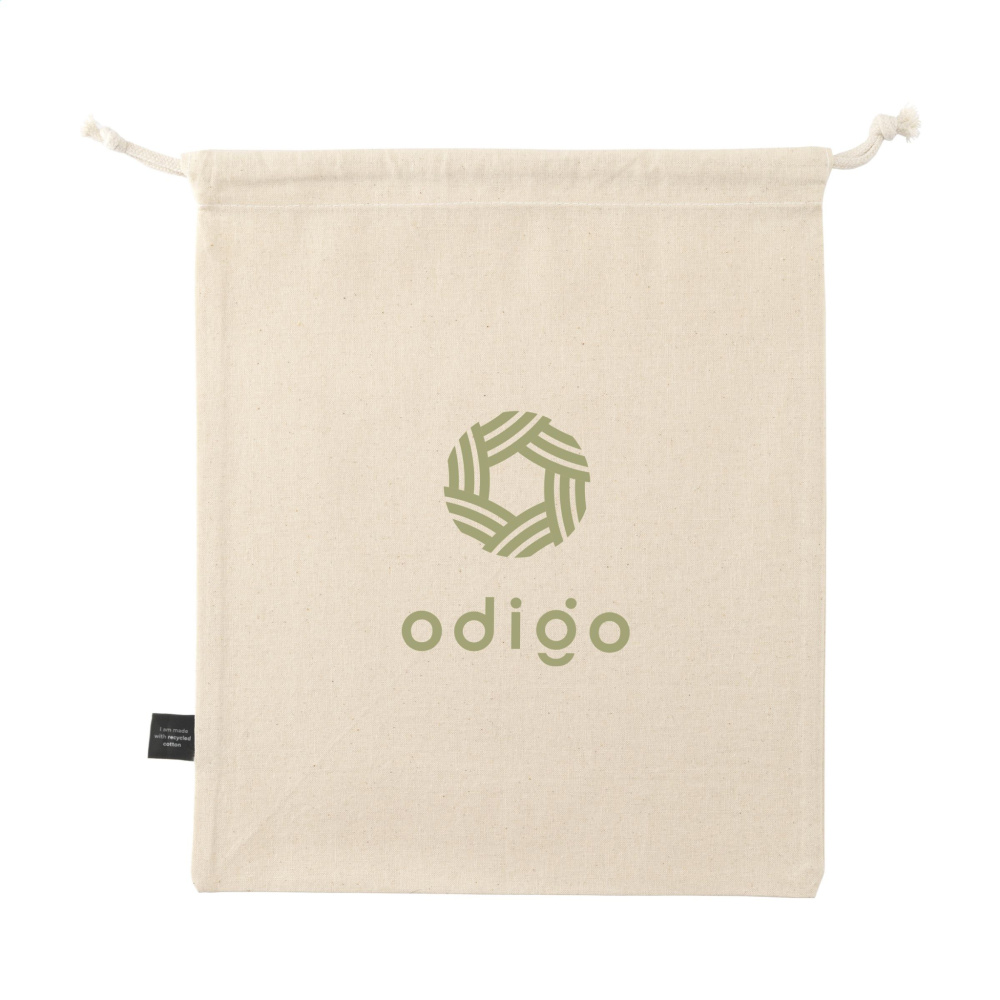 Logo trade promotional merchandise photo of: Gift Pouch Natural GRS Recycled Cotton (150 g/m²) M