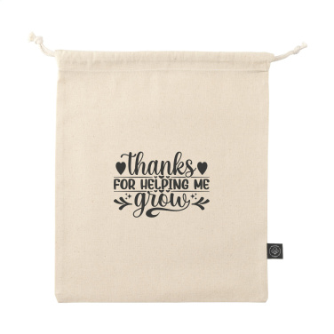 Logotrade promotional merchandise image of: Gift Pouch Natural GRS Recycled Cotton (150 g/m²) M