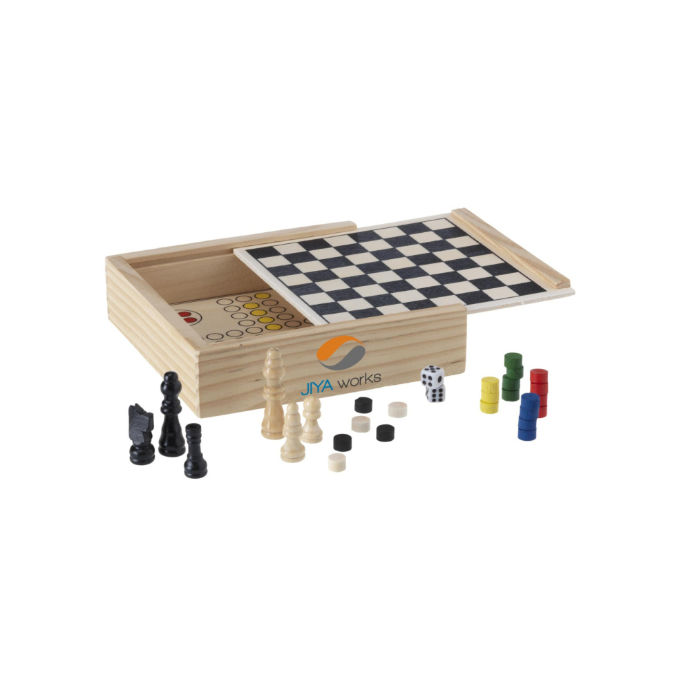 Logotrade advertising product image of: WoodGame 5-in-1 game set