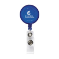 BadgeClip badge holder, transparent blue