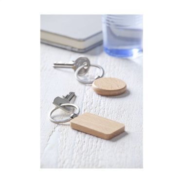 Logo trade promotional product photo of: WoodKey Circle keychain