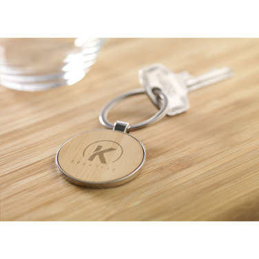 Logotrade promotional gifts photo of: Bamboo Key Circle keyring