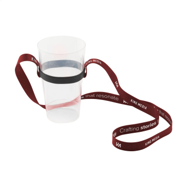 Logo trade promotional merchandise image of: Lanyard Sublimation RPET 1.5 cm with Cup holder