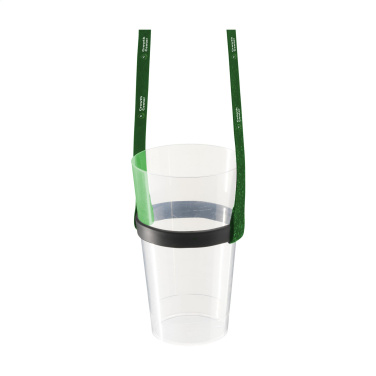 Logo trade promotional gifts picture of: Lanyard Sublimation RPET 1.5 cm with Cup holder