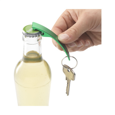 Logo trade promotional gifts image of: Alu Opener GRS Recycled keyring