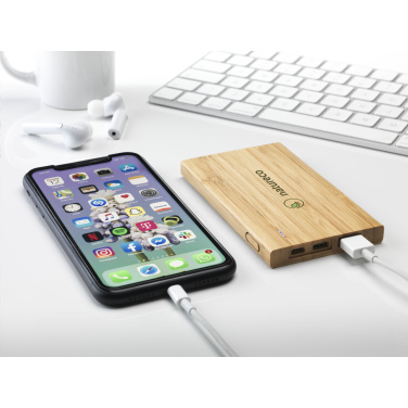 Logo trade corporate gifts picture of: Bamboo 4000 Powerbank external charger