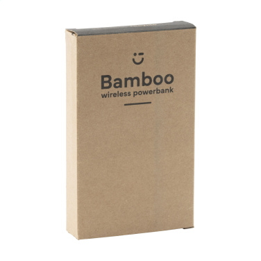 Logo trade promotional items image of: Bamboo 8000 Wireless Powerbank wireless charger