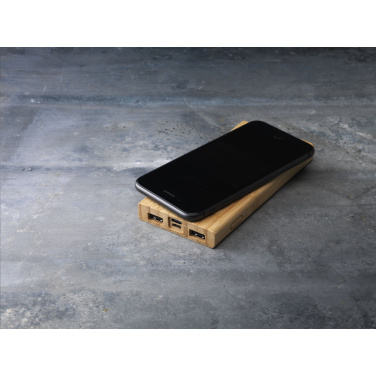 Logotrade promotional giveaway image of: Bamboo 8000 Wireless Powerbank wireless charger