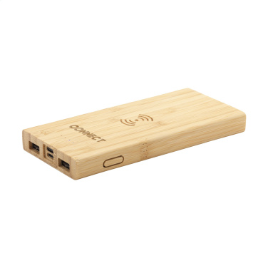 Logotrade business gift image of: Bamboo 8000 Wireless Powerbank wireless charger