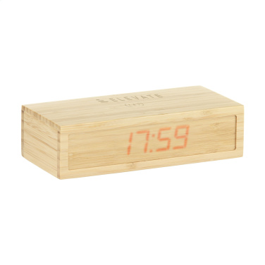 Logotrade corporate gifts photo of: Bamboo Alarm Clock with Wireless Charger