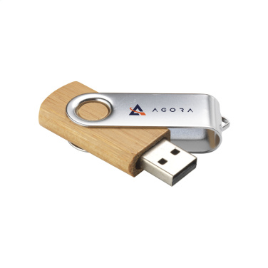 Logotrade corporate gift image of: USB Twist Bamboo 8 GB