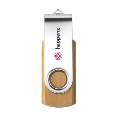 Logo trade promotional merchandise photo of: USB Twist Bamboo 8 GB