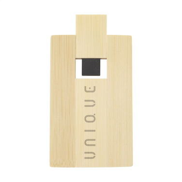 Logo trade promotional merchandise photo of: CreditCard USB Bamboo 64 GB