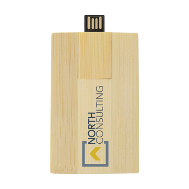 Logo trade promotional products image of: CreditCard USB Bamboo 64 GB