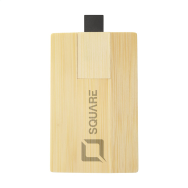 Logotrade promotional product image of: CreditCard USB Bamboo 64 GB