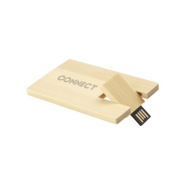 Logo trade promotional merchandise picture of: CreditCard USB Bamboo 64 GB