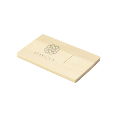 Logo trade promotional items picture of: CreditCard USB Bamboo 64 GB