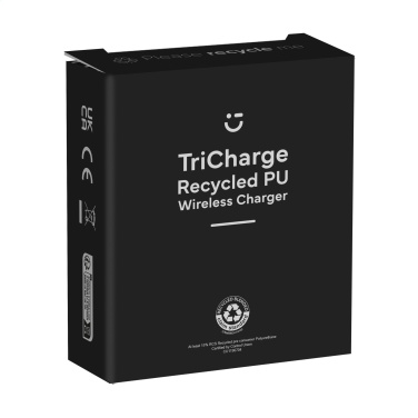 Logo trade promotional gift photo of: TriCharge RCS  Recycled PU Wireless Charger