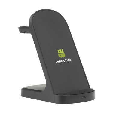 Logotrade promotional item picture of: Triple-Up RCS Recycled ABS Wireless Charger Stand