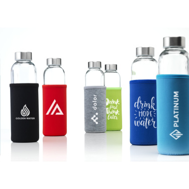 Logo trade promotional item photo of: Senga Glass 500 ml drinking bottle