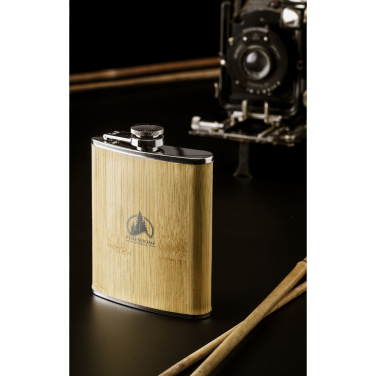 Logo trade promotional merchandise picture of: Hipflask Bamboo 200 ml drinking bottle