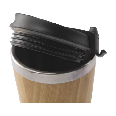 Logo trade corporate gifts image of: Tokyo 450 ml bamboo thermo cup