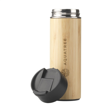 Logo trade promotional products image of: Sakura 360 ml bamboo thermo bottle/thermo cup